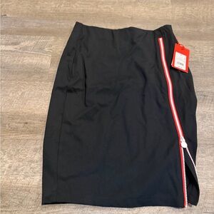 Hunter Black Pencil Skirt with Red Zipper
